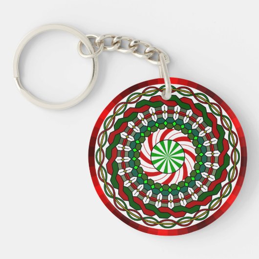 クリスマスアクリルキーチェーンのカラー キーホルダー (正面)