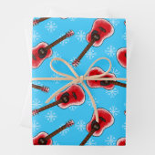 クリスマスアコースティックギターギタリストパターン ラッピングペーパーシート (インサイチュ)