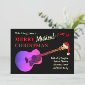 クリスマスアコースティックギターブラックとピンク シーズンカード (スタンド正面)