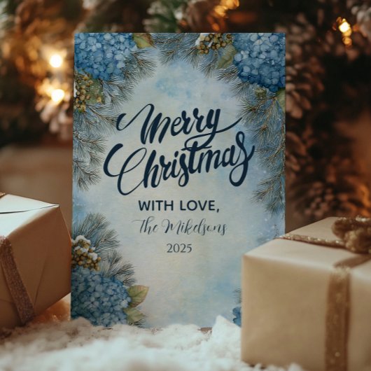 クリスマスアジサイ松コーン シーズンカード