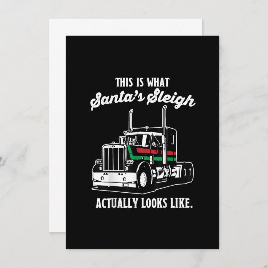 クリスマスアスファルトカウボーイトラック運転手のギフト 招待状 (正面/裏面)