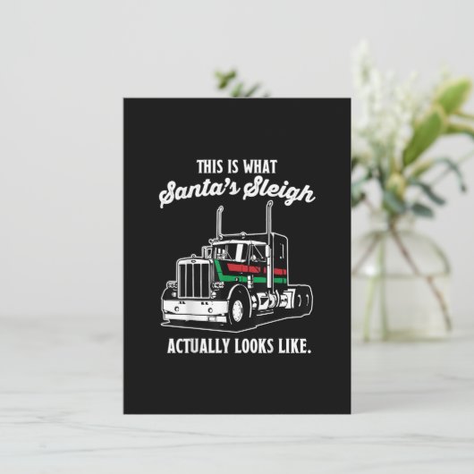 クリスマスアスファルトカウボーイトラック運転手のギフト 招待状 (スタンド正面)