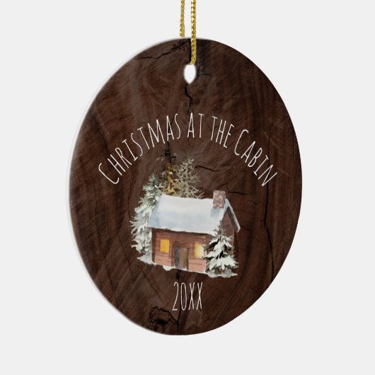 クリスマスアットザキャビンセラミックオーナメント セラミックオーナメント (右)