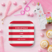 クリスマスアットザキャビンレッド航海のストライプレイク ペーパープレート (パーティー)