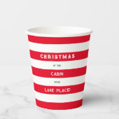 クリスマスアットザキャビンレッド航海のストライプレイク 紙コップ (正面)