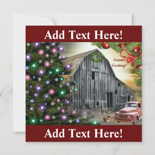 クリスマスアットザバーンファームトラックヘン サンキューカード (正面)