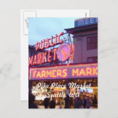 クリスマスアットザパイクプレイスマーケットシアトル シーズンポストカード (正面/裏面)