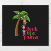 クリスマスアットザビーチグラフィックサンタ小妖精や小人パーム スパークリングワインラベル (シングルラベル)