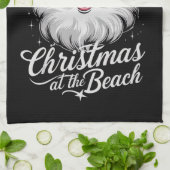 クリスマスアットザビーチハワイアンサマーホリデイ キッチンタオル (折り畳み)