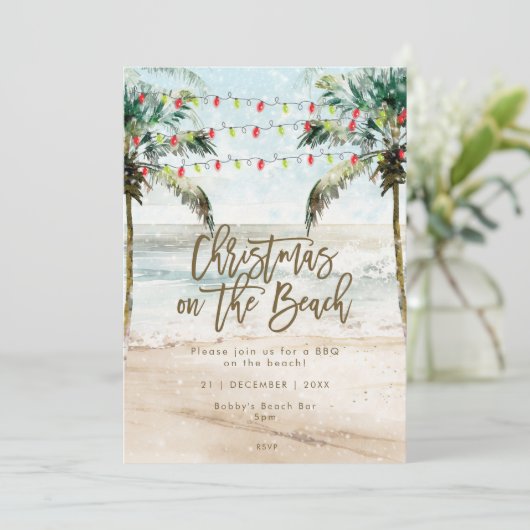 クリスマスアットザビーチパーティの招待状 招待状 (スタンド正面)