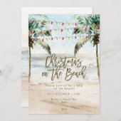 クリスマスアットザビーチパーティの招待状 招待状 (正面/裏面)