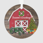 クリスマスアットザファームトラクタツリーレッドバーン オーナメント (裏面)