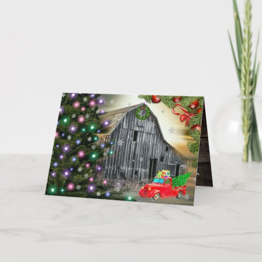 クリスマスアットザファームバーンクリスマスツリー シーズンカード (正面)