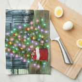 クリスマスアットザファームバ素朴ン キッチンタオル (四つ折り)
