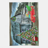 クリスマスアットザファームバ素朴ン キッチンタオル (縦)