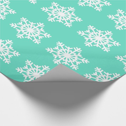クリスマスアットティファニーアクアブルースノーフレーク ラッピングペーパー (コーナー)