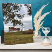 クリスマスアットノブスカライトハウスケープコッドギフト フォトプラーク (側面)