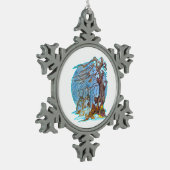 クリスマスアット小妖精や小人ホールオーナメント スノーフレークピューターオーナメント (左)