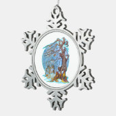 クリスマスアット小妖精や小人ホールオーナメント スノーフレークピューターオーナメント (右)