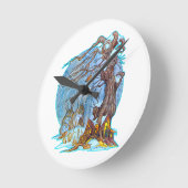 クリスマスアット小妖精や小人ホール ラウンド壁時計 (傾斜)