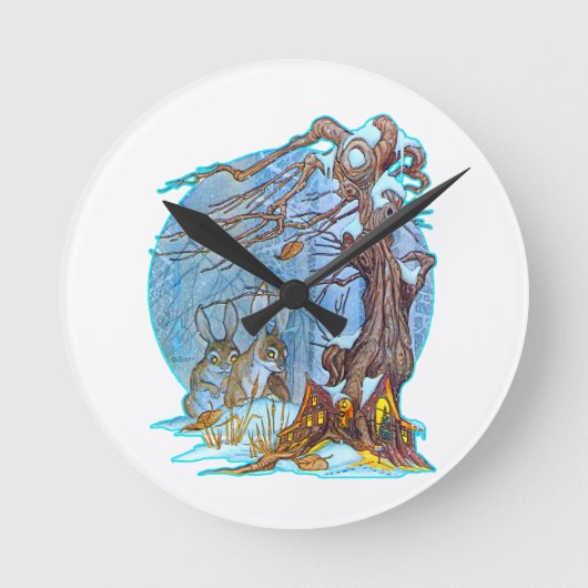 クリスマスアット小妖精や小人ホール ラウンド壁時計 (正面)