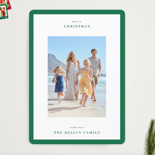 クリスマスアップルグリーンモダンシンプルフォトフレーム シーズンカード