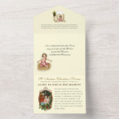 クリスマスアドバンス祈りの言葉ヴィンテージ宗教ノベナ オールインワン招待状 (内側)