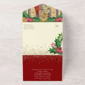 クリスマスアドバンス祈りの言葉ヴィンテージ宗教ノベナ オールインワン招待状 (外側)
