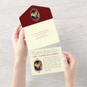 クリスマスアドバンス祈りの言葉ヴィンテージ宗教ノベナ   オールインワン招待状 (貼ってはがせる)