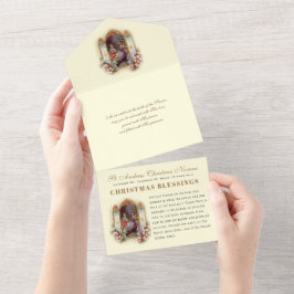 クリスマスアドバンス祈りの言葉ヴィンテージ宗教ノベナ オールインワン招待状