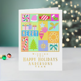 クリスマスアドベンチャーカレンダー折り畳みホイルホリデーカード 箔シーズンカード