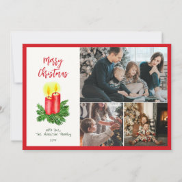 クリスマスアドベンチャーキャンドルのスピリット3フォトレッド シーズンカード