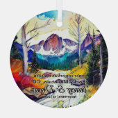 クリスマスアドベンチャーロッキーマウンテンコロラド ガラスオーナメント (裏面)