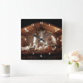 クリスマスアドベンツイエズス出生マンガーシーン スクエア壁時計 (ホーム)