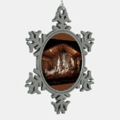 クリスマスアドベンツイエズス出生マンガーシーン スノーフレークピューターオーナメント (左)