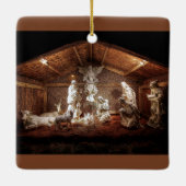 クリスマスアドベンツイエズス出生マンガーシーン セラミックオーナメント (裏面)