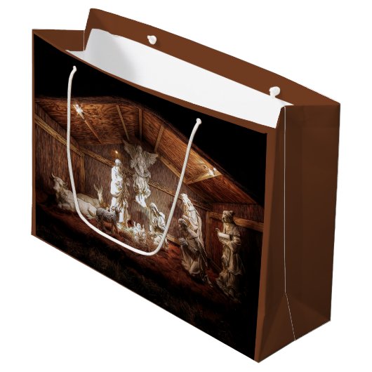 クリスマスアドベンツイエズス出生マンガーシーン ラージペーパーバッグ (正面アングル)