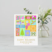 クリスマスアドベントカレンダークリスマスカード 箔招待状ポストカード (立ち正面)