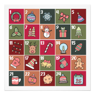 クリスマスアドベントカレンダー2023ポスター フォトプリント           