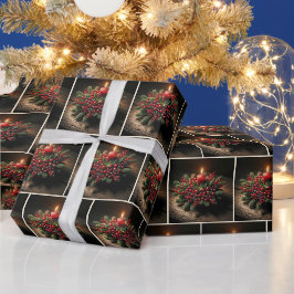 クリスマスアドベントベリーセンターピース ラッピングペーパー