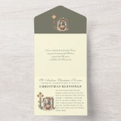 クリスマスアドベント祈りの言葉ヴィンテージ宗教的ノヴェナ オールインワン招待状 (内側)