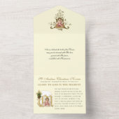 クリスマスアドベント祈りの言葉ヴィンテージ宗教的ノヴェナA オールインワン招待状 (内側)