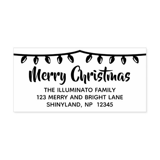 クリスマスアドレスをパーソナライズするスタンプ文字列ライト ラバースタンプ (インプリント)
