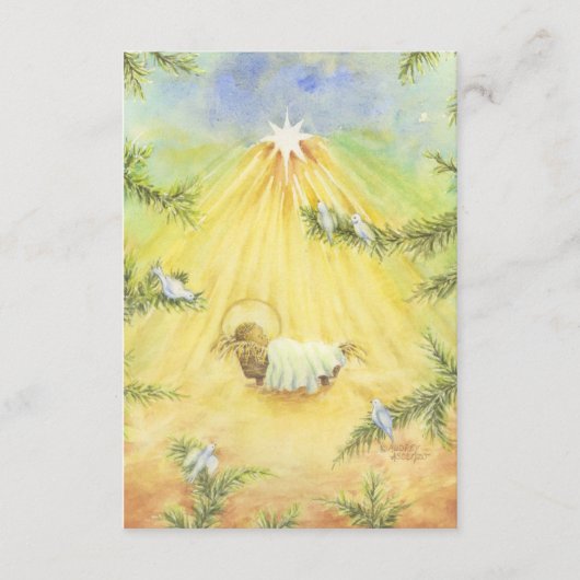 クリスマスアドーイエズス囲いカードギフトラベル エンクロージャーカード (正面)