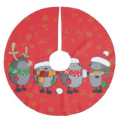 クリスマスアナグマ ブラッシュドポリエステルツリースカート (正面)