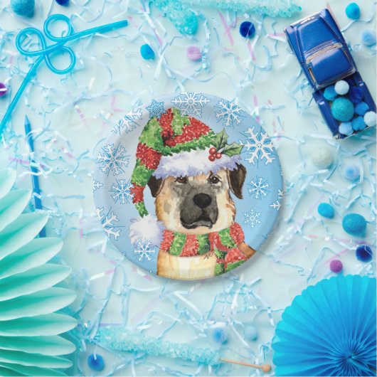 クリスマスアナトリアンシェパード紙プレート ペーパープレート (パーティー)