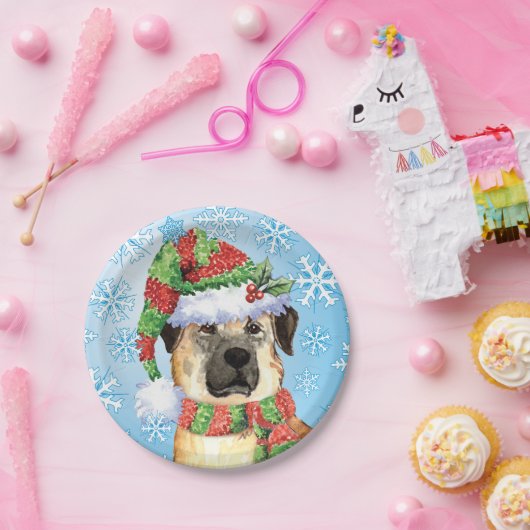 クリスマスアナトリアンシェパード紙プレート ペーパープレート (パーティー)