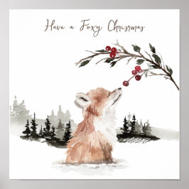 クリスマスアニマルキツネ ポスター