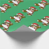 クリスマスアニマルサンタテディベアアート ラッピングペーパー (角)