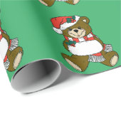 クリスマスアニマルサンタテディベアアート ラッピングペーパー (ロールコーナー)